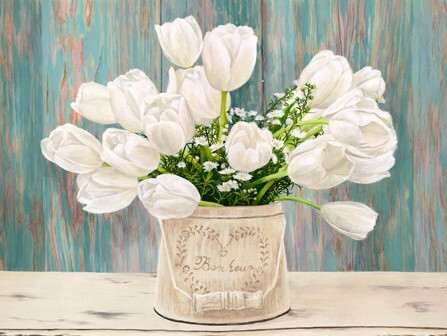 Quadro fiori vaso country - quadro,
