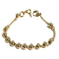 Bracciale in acciaio inox da uomo braccialetto catena a sfere donna rosario