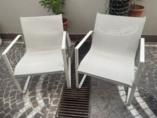 2 sedie da esterno o da giardino in acciaio e textilene - beige - seduta comoda