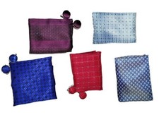 Set Pochette Uomo/Gemelli No Cravatta Seta Pura Pocketsquare Fazzoletto Taschino