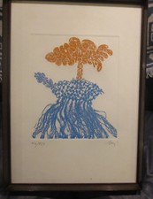 Enrico Baj  Acquatinta Uccello