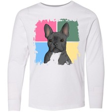 T-Shirt Manica Lunga Inktastic Blu Cane Toro Francese Gioventù Animali Bulldog Francese I