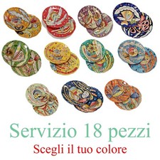 SERVIZIO DA TAVOLA 18 PEZZI IN CERAMICA DI VIETRI COPPIA PIATTI FATTE A MANO
