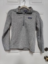 Patagonia Better Maglione Donna XS Grigio 1/4 Zip Giacca Pile Outdoor