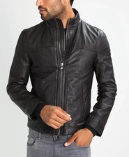 Giacca Pelle Biker Uomo