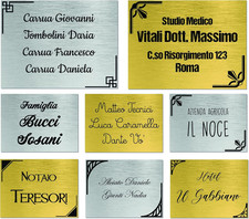 Targa Nomi per Porta O Portone | Targhe in Laminato Plastico Effetto Metallo per