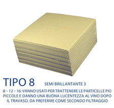 Cartoni Filtranti 25 pezzi TIPO 8 20x20 filtri vino e pompa Rover COLOMBO pulizi