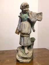 Antica statua terracotta personaggio presepe XIX secolo