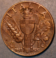 1942 Italy 10 Centesimi