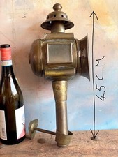 Vecchia lanterna  a olio vintage da carrozza in ottone