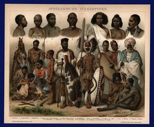 Litografia anno 1896 - Africa