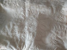 Tovaglia sfilato siciliano in puro lino bianco/avorio con tovaglioli nuova