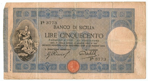 500 lire banco sicilia - 500, di