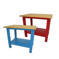 Banco da lavoro SOGI 1 metro con piano in legno portata 1000 kg - blu/rosso