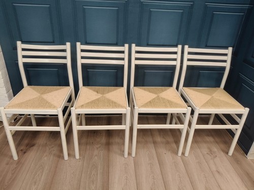 Sedie legno bianco paglia - 4,