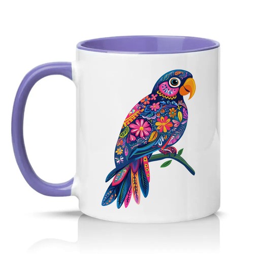 Tazza ceramica pappagallo