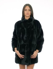 80cm Black Mink Fur Coat 50cm
