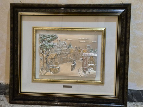Quadro bassorilievo argento - in,