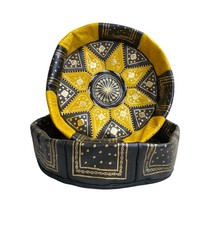 Set pouf marocchini pelle - set,