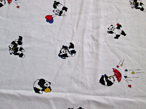 Panda vintage tessuto bianco - tessuto,