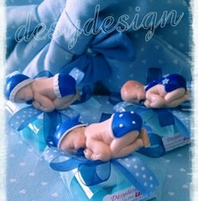 Bomboniera Nascita Battesimo Compleanno Bebè  Bambini in fimo + Confettata mod.1