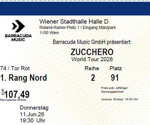 Biglietto concerto zucchero - concerto,
