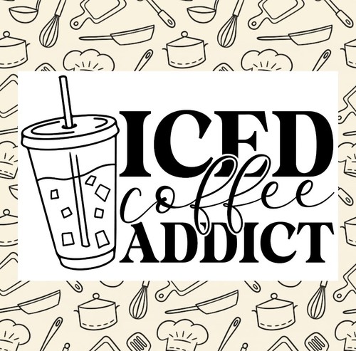 Iced coffee addict adesivo - iced, addict,