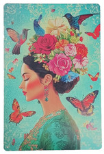 Targa  donna profilo fiori