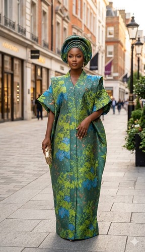 Abito boubou broccato