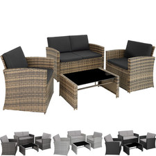 Salottino in Rattan Set da Giardino Polyrattan Balcone Mobili Divano Poltrona