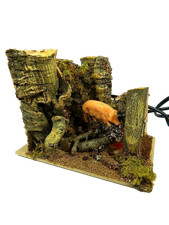 Girarrosto con Movimento + Effetto Fuoco Cm 10x15x12h Bivacco Pastori Presepe