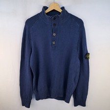 Maglione Stone Island in pura lana vergine colore blu taglia XL da uomo