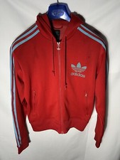 Adidas Hoodie Felpa Tuta Rosso taglia S Uomo Sport Top Jacket
