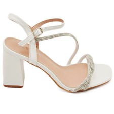 Sandalo donna ecopelle bianco