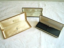 LOTTO 3 VECCHIE SCATOLE PORTA PENNE BOX IN PELLE    