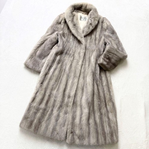 Cappotto lungo visone - , zaffiro