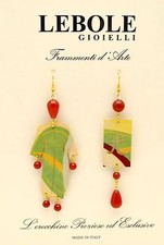 Orecchini Lebole Gioielli "Kimono" grandi - kimono ed ideogramma - verde