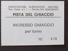 SPLENDIDO BIGLIETTO TICKET "PISTA DEL GHIACCIO " 1985 ABETONE GROSSETO   