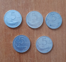 5 Lire Repubblica Italiana Delfino 1953 1954(3 pezzi) 1981. Lotto cinque monete