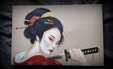 Geisha quadro dipinto a mano