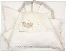 Completo Lenzuolo Culla/Carrozzina Ricamato + Sotto Con Elastici E Federa