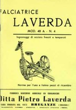 Falciatrice trainata Laverda  48 A Manuale di uso e manut. e catalogo ricambi