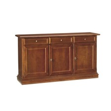 CREDENZA MADIA ARTE POVERA 3 PORTE 3 CASSETTI NOCE SCURO CLASSICO
