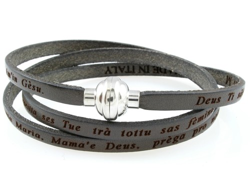 Bracciale pelle marrone - pelle,