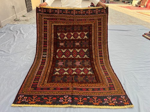 Tappeto kilim afgano 5x6 - , rosso