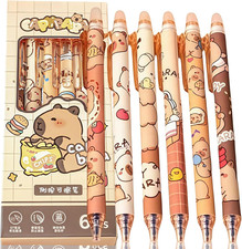 Capybara - Set Di 6 Penne Gel Cancellabili Capybara, Penne a Sfera Cancellabili,
