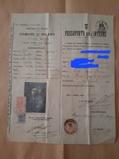 Passaporto Per L'interno 1918