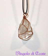 CRISTALLO DI ROCCA o QUARZO IALINO collana ciondolo pietra naturale ansiolitico