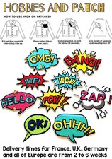 Patch fumetto vignette WTF WOW POW OMG OK slogan fumetti toppe termoadesive iron