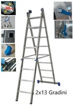 Scala Alluminio 2 x13 Gr.  Alt. 3,90 mt chiusa 6,70 mt a sfilo SOLO RITIRO